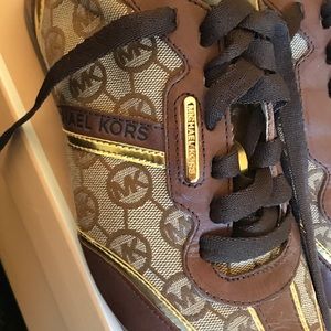 Michael Kors Monogram Jacquard Leather Sneakers